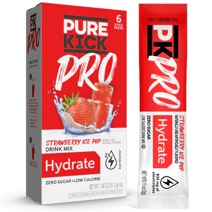 Pure Kick Pro Strawberry Ice Pop Drink Mix 6ct
