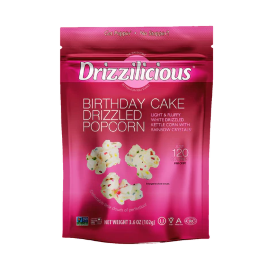 Drizzilicious Birthday Cake Drizzled Popcorn (3.6oz) - Central Sweet Supply
