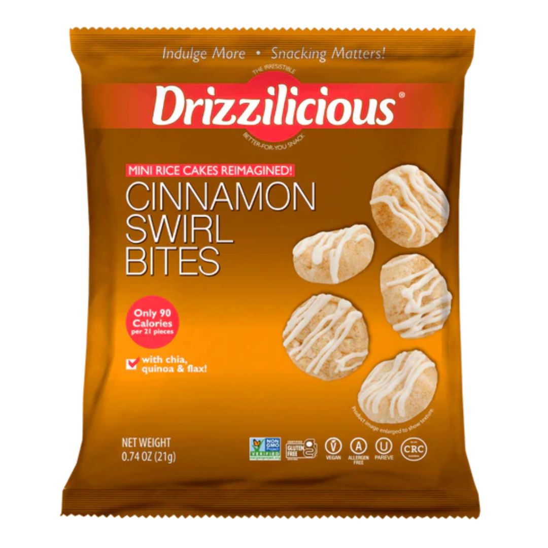 Drizzilicious Cinnamon Swirl Bites Single Pack (0.74oz) - Central Sweet Supply