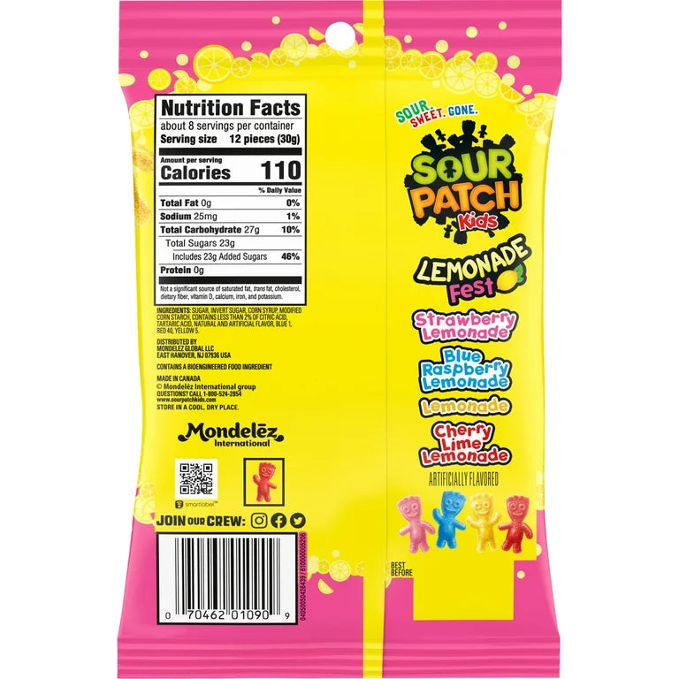 Sour Patch Kids Lemonade Fest (102g) (USA) - Central Sweet Supply