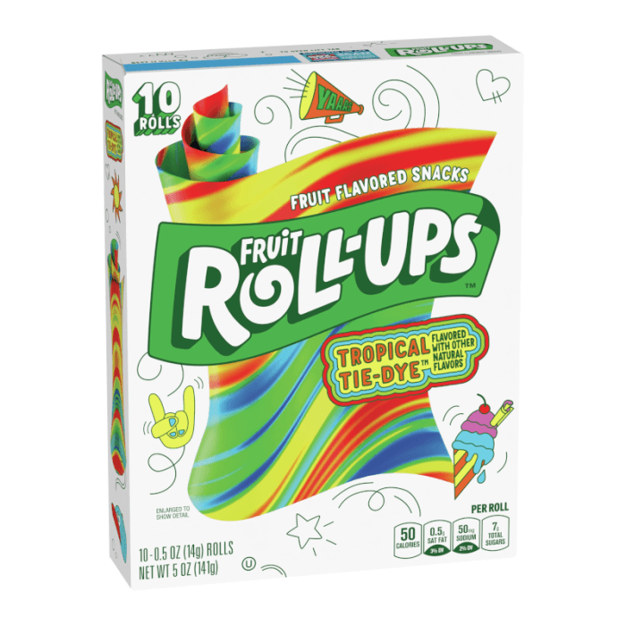Tropical Tie Dye Fruit Roll Ups Betty Crocker (Full Box of 10) - Central Sweet Supply