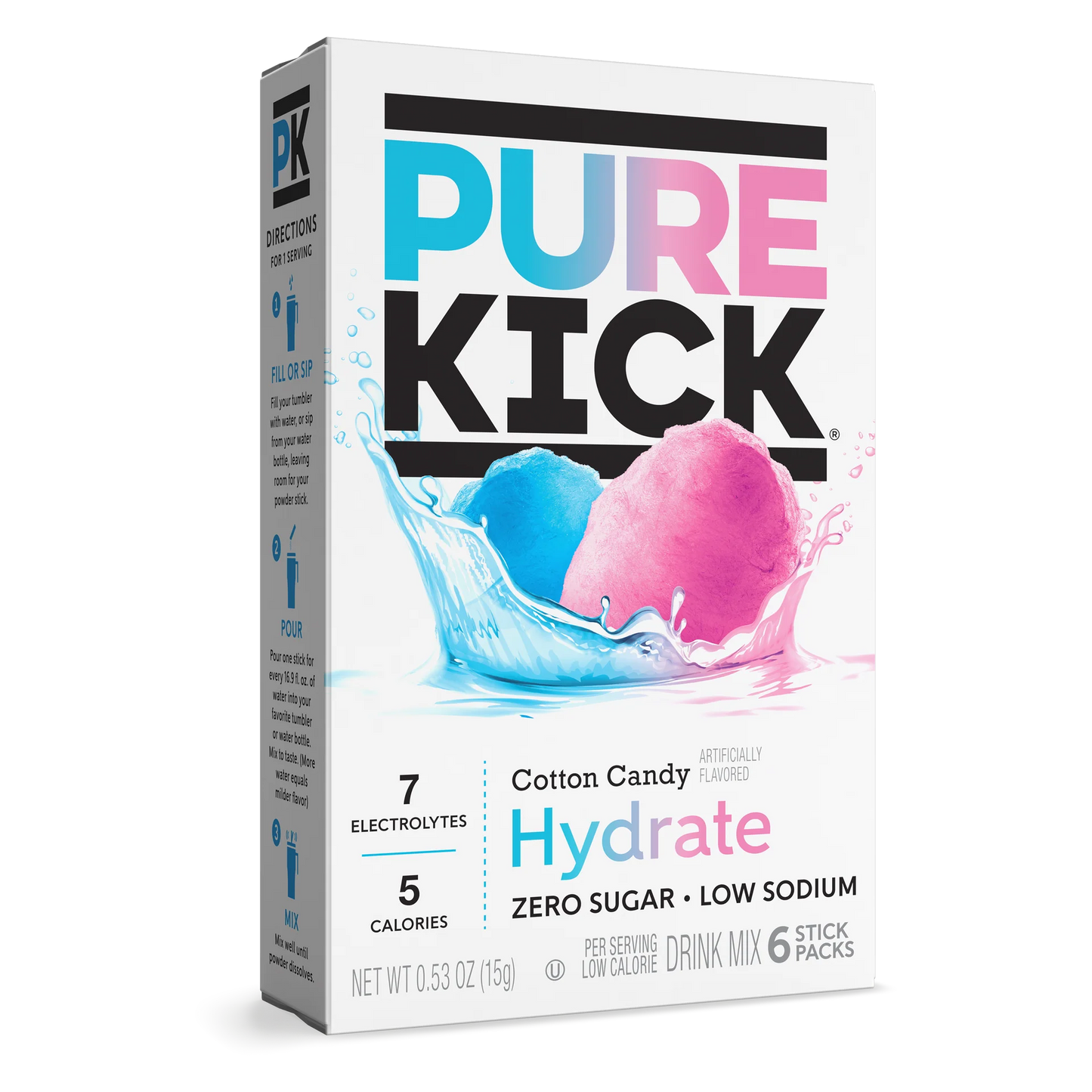 Pure Kick Cotton Candy Drink Mix 6ct