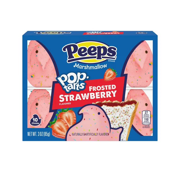 Peeps Marshmallow Pop Tarts Frosted Strawberry 10 Chicks (85g)