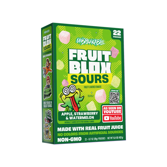 Unspeakable FruitBlox Sours Apple, Strawberry & Watermelon 22 Pouches