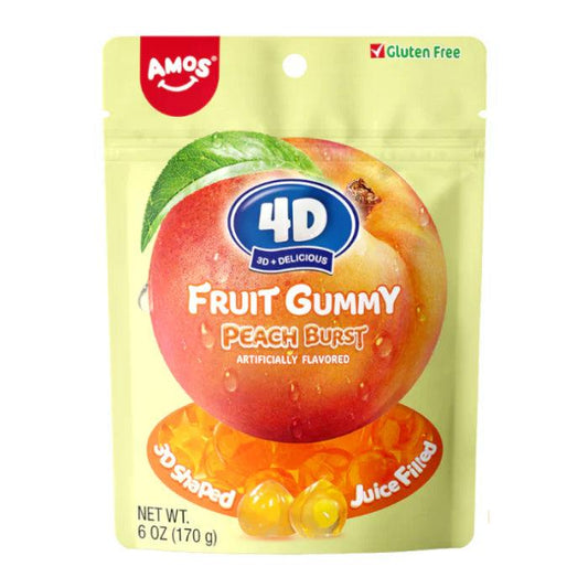 Amos 4D Fruit Gummy Peach Burst (170g) - Central Sweet Supply