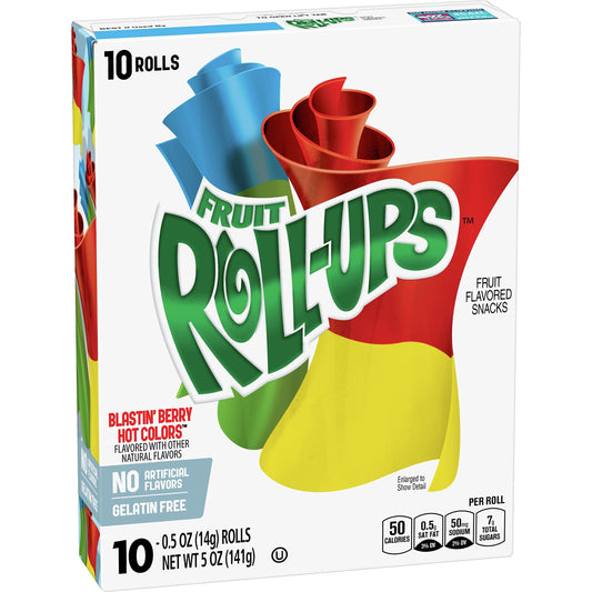 Blastin’ Berry Colours Fruit Roll Ups Betty Crocker (Full Box Of 10) - Central Sweet Supply