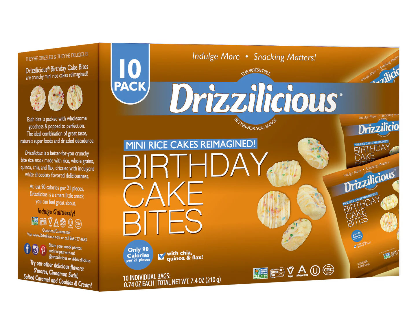 Drizzilicious Birthday Cake Bites 10 Pack (0.74x10) - Central Sweet Supply
