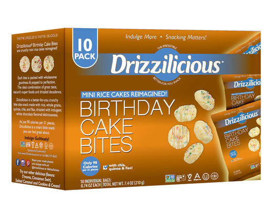 Drizzilicious Birthday Cake Bites 10 Pack (0.74x10) - Central Sweet Supply