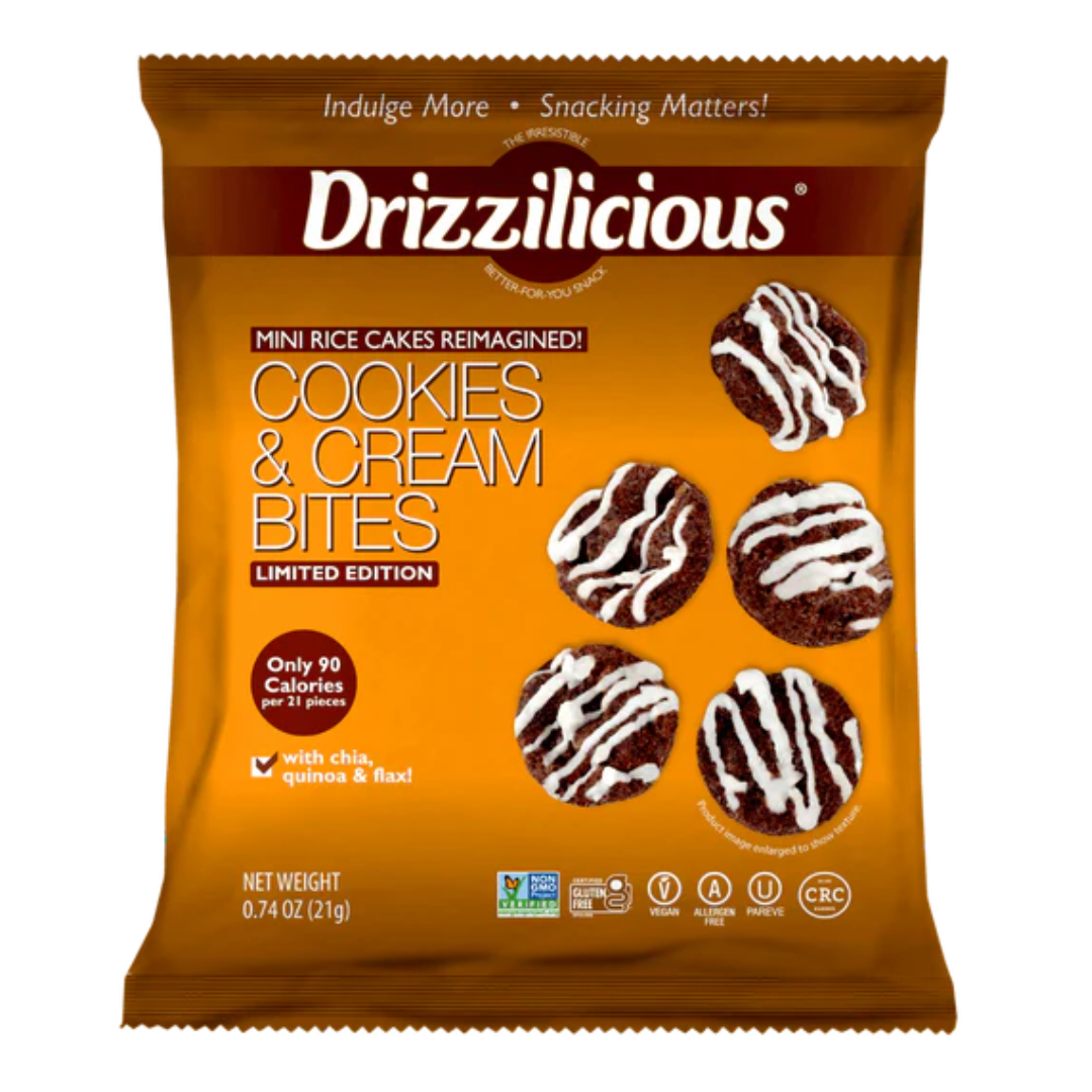 Drizzilicious Cookies & Cream Bites Single Pack (0.74oz) - Central Sweet Supply