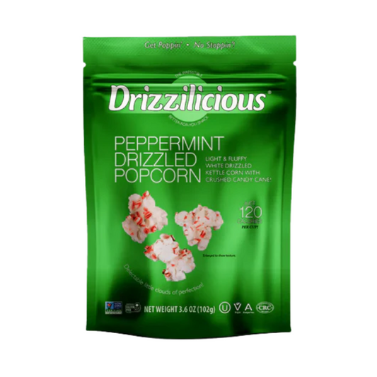 Drizzilicious Peppermint Drizzled Popcorn (3.6oz) - Central Sweet Supply