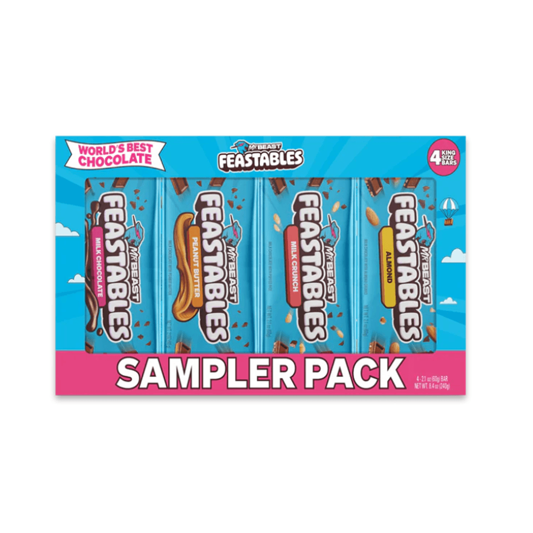 Feastables Sampler Pack New Packaging (4 King Size Bars) (USA) - Central Sweet Supply