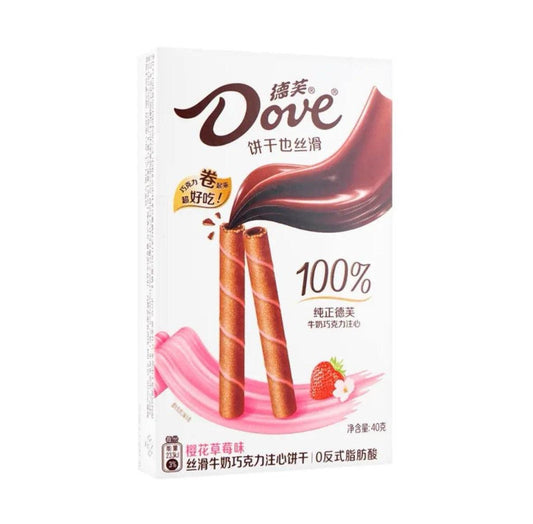 Galaxy Dove Cherry Blossom & Strawberry Cookie Wafer Sticks (40g) (China) - Central Sweet Supply