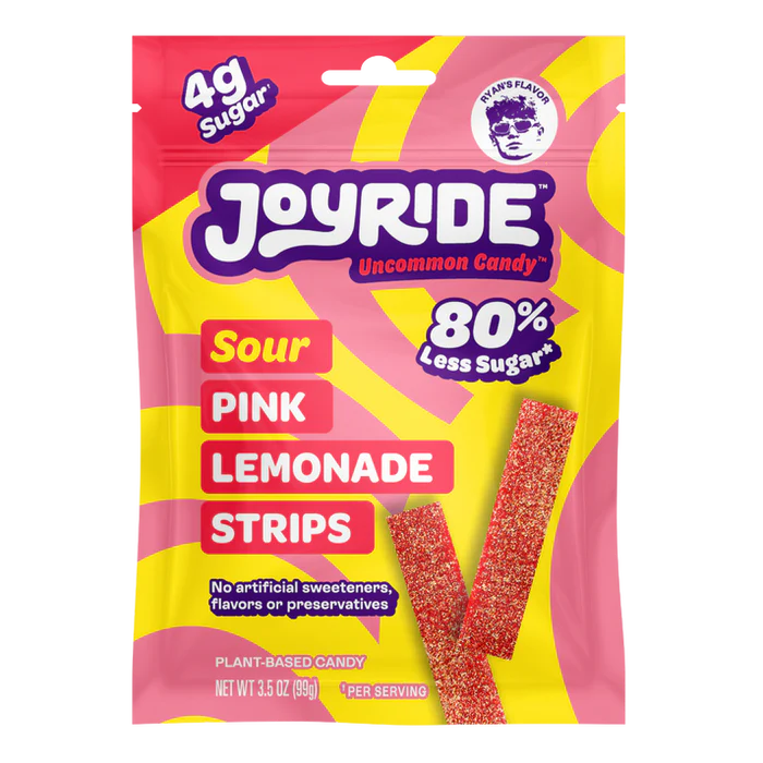 Joyride Sour Pink Lemonade Strips (3.5oz) - Central Sweet Supply