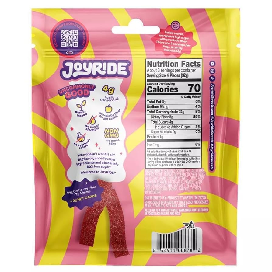 Joyride Sour Pink Lemonade Strips (3.5oz) - Central Sweet Supply