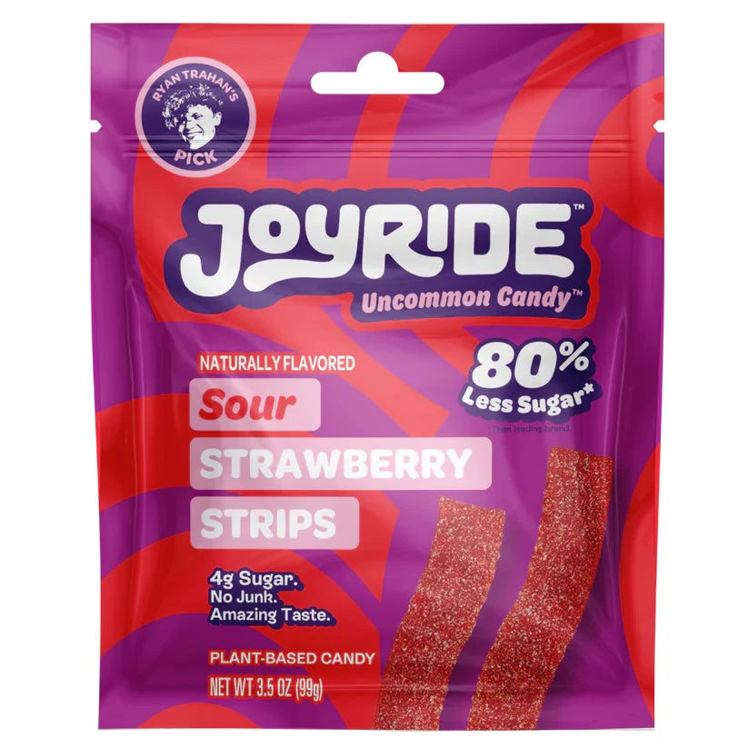 Joyride Sour Strawberry Strips (3.5oz) - Central Sweet Supply