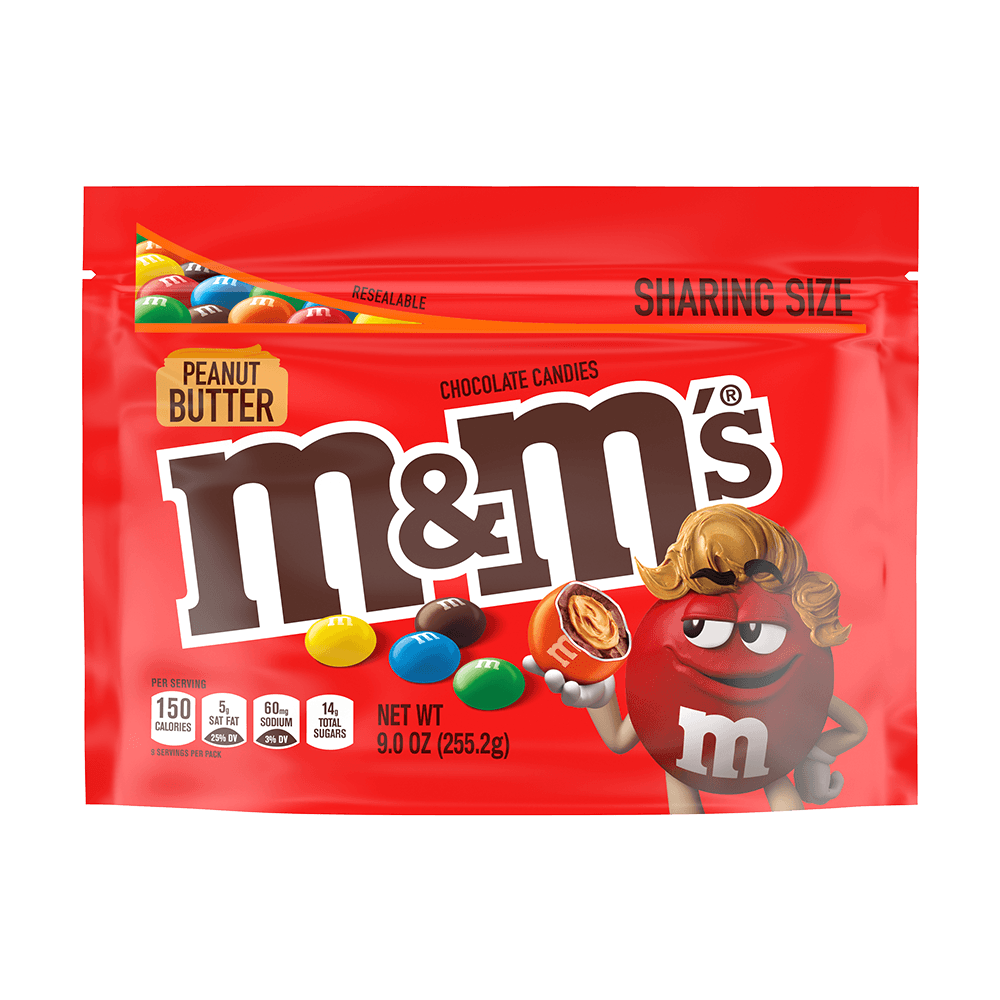M&M Peanut Butter Sharing Size 9oz (255.2g) (USA) - Central Sweet Supply
