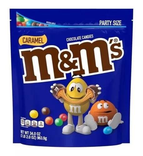 M&M’s Caramel Party Size Bag 34oz Resealable Bag Candies (963g) - Central Sweet Supply