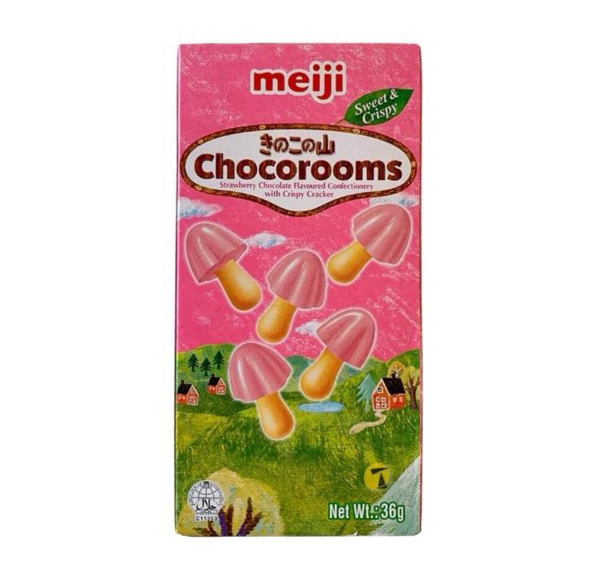 Meiji Chocorooms Strawberry Chocolate Mushrooms (36g) - Central Sweet Supply