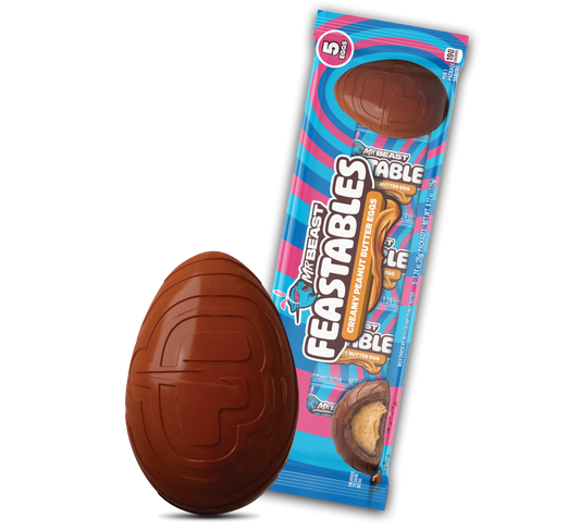 Mr Beast Feastables Creamy Peanut Butter Filled Chocolate Egg (Single Unit) - Central Sweet Supply