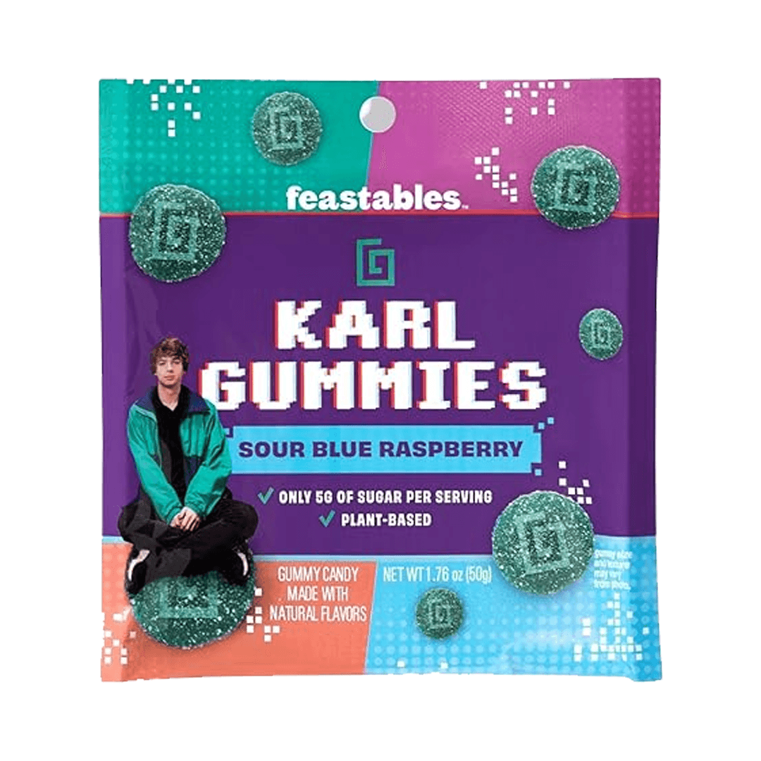 Mr Beast Feastables Karl Gummies Sour Blue Raspberry (50g) - Central Sweet Supply