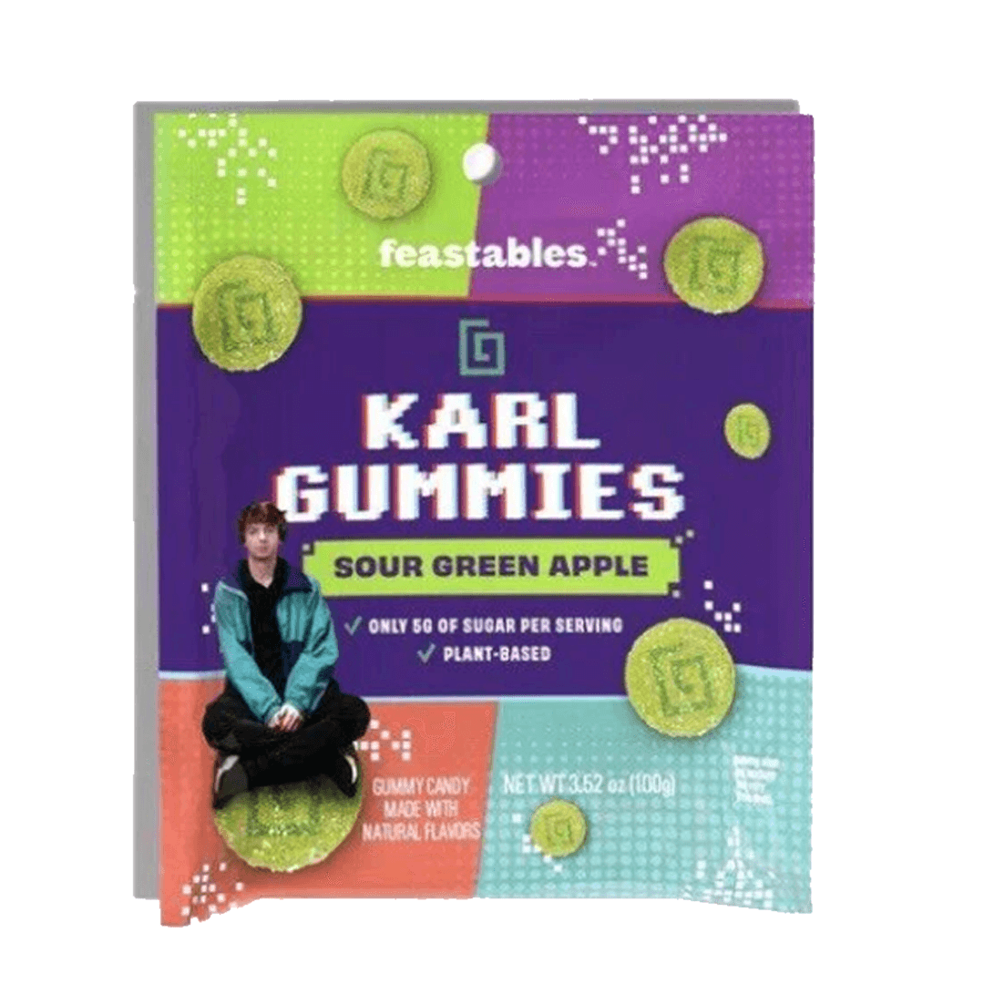 Mr Beast Feastables Karl Gummies Sour Green Apple (100g) - Central Sweet Supply