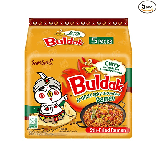 Samyang Buldak Curry Flavour Ramen Noodles (140g) (5 Pack) - Central Sweet Supply