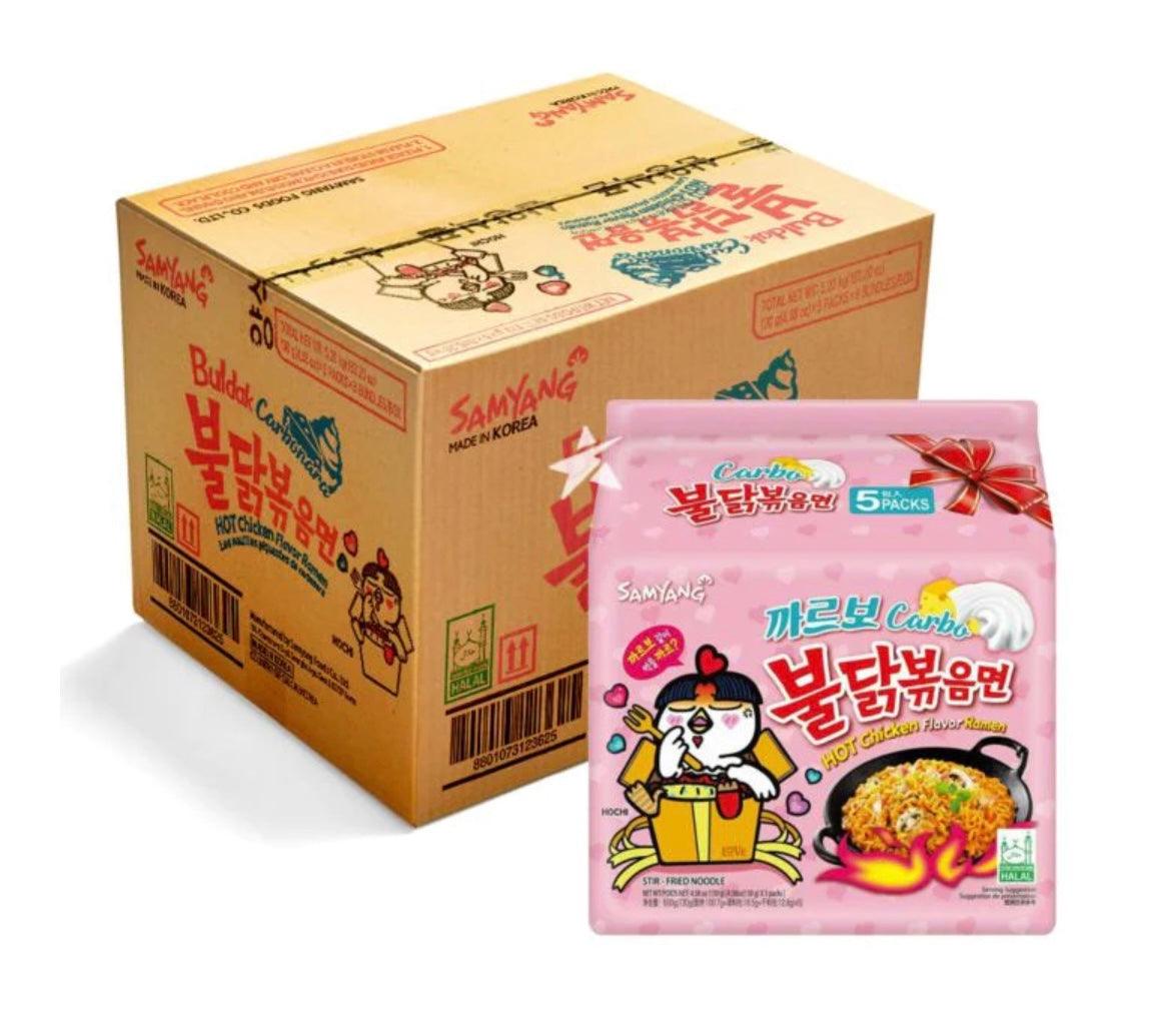 Samyang Buldak Hot Chicken Carbonara Ramen Noodles (130g) (40 Pack) (8 x 5 ) - Central Sweet Supply