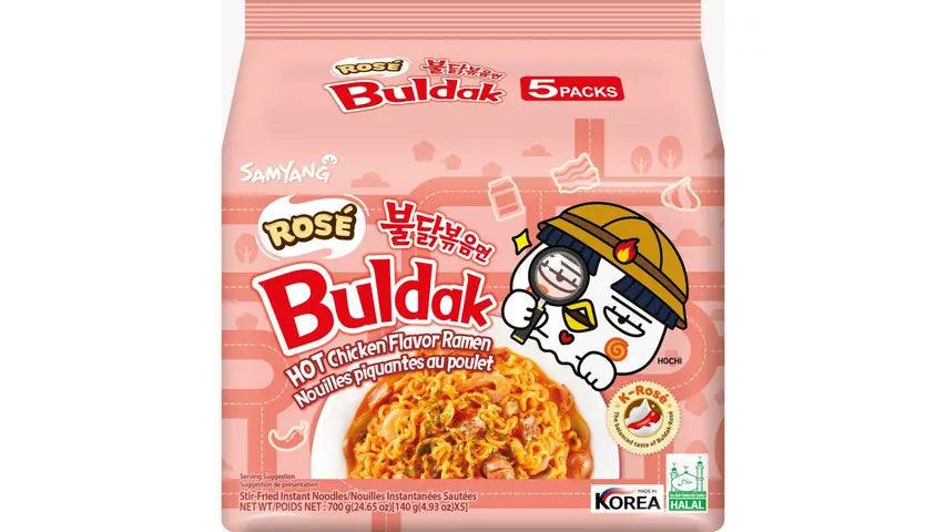 Samyang Buldak Hot Chicken Flavour Ramen Rosé (140g) (5 Pack) - Central Sweet Supply