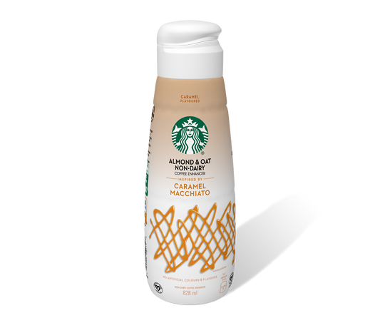 Starbucks Coffee Creamer Almond & Oat Caramel Macchiato (28oz) - Central Sweet Supply