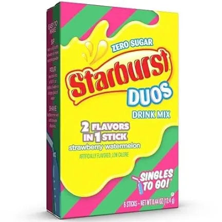 Starburst Duos Strawberry Watermelon Drink Mix - 0.44oz - Central Sweet Supply